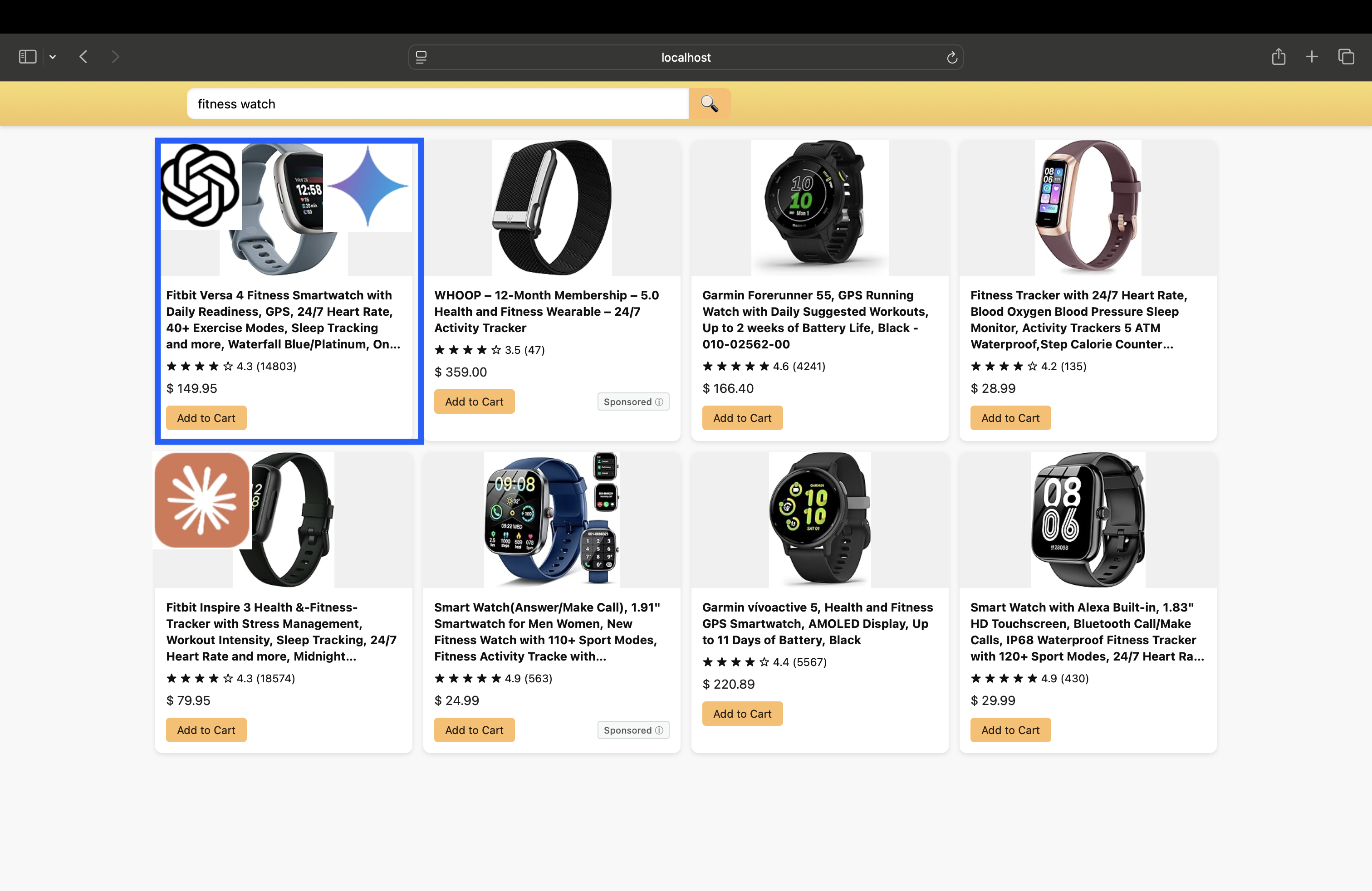 Gemini, in this scenario selects the same product as GPT 4.1